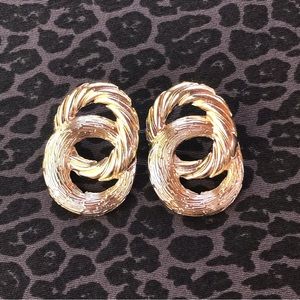 Double hoop dangling earrings. Costume jewelry. Great pair of stylish earrings!